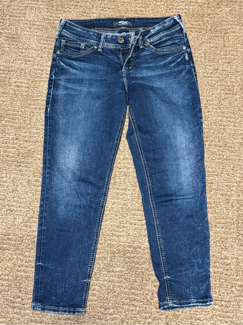 Silver Jeans Dark Blue Cropped Ankle Jeans